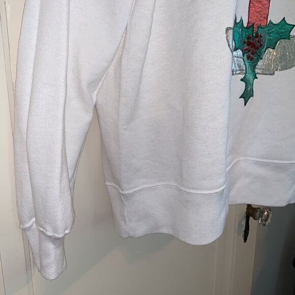 Vtg handmade Christmas candle white sweatshirt - Picture 8 of 13